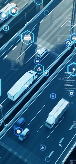 Digital interface showing traffic